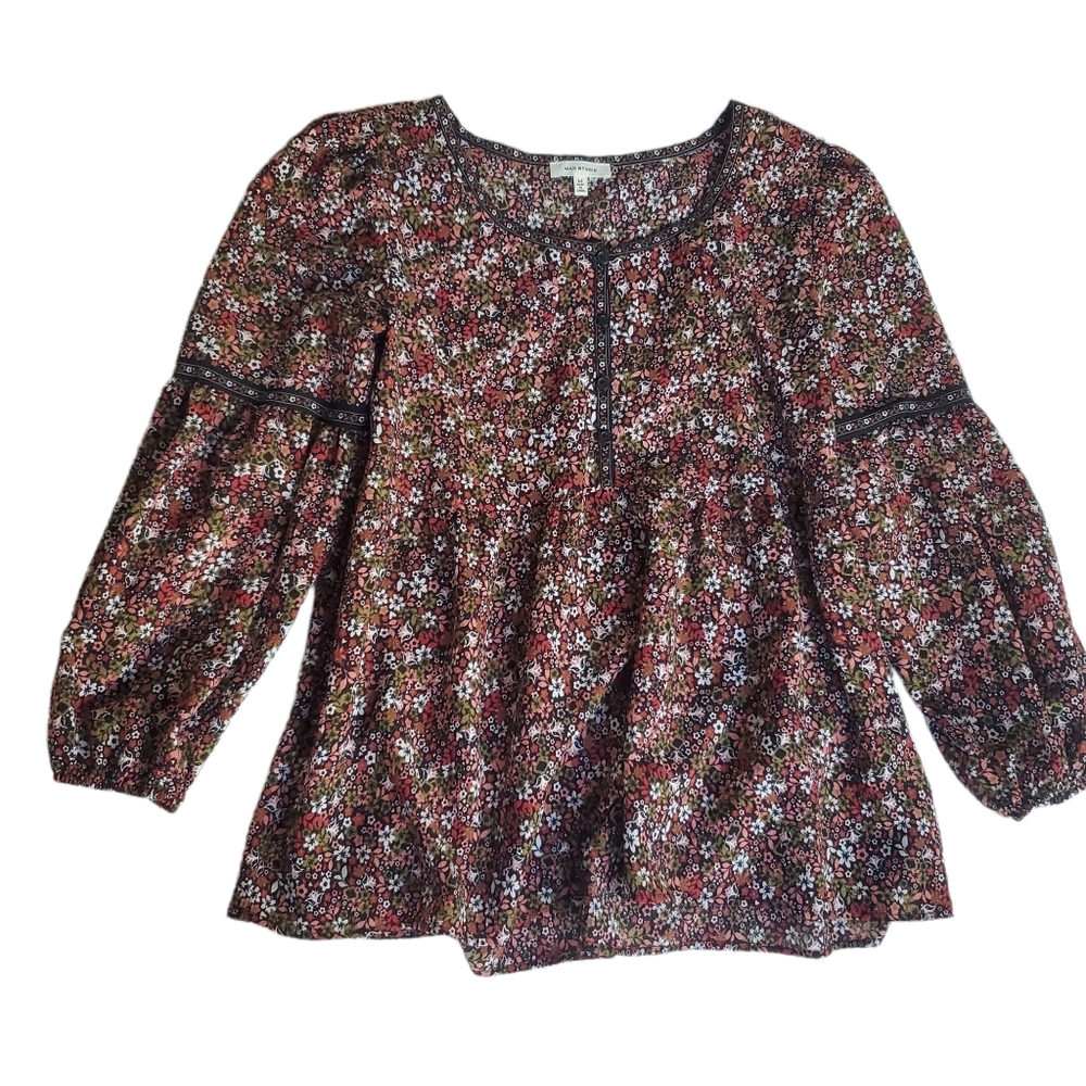 Max Studio pheasant blouse